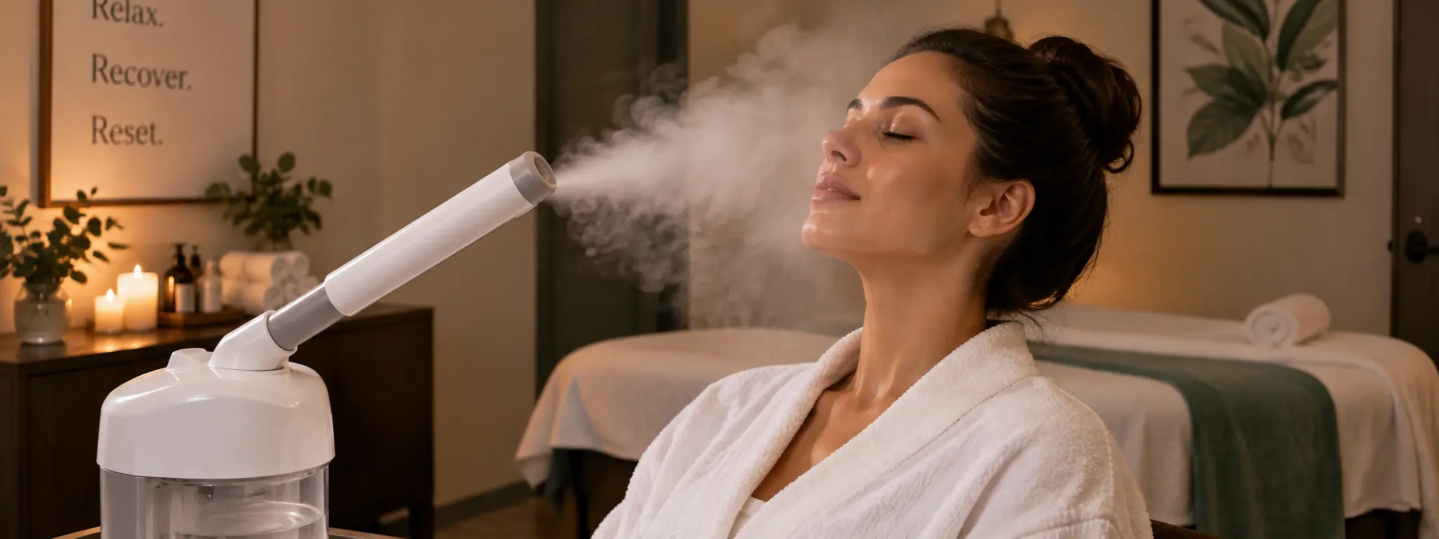 Facial steaming add-on at Uniq Massage in McKinney TX to soften skin, open pores, and add calming warmth to your session
