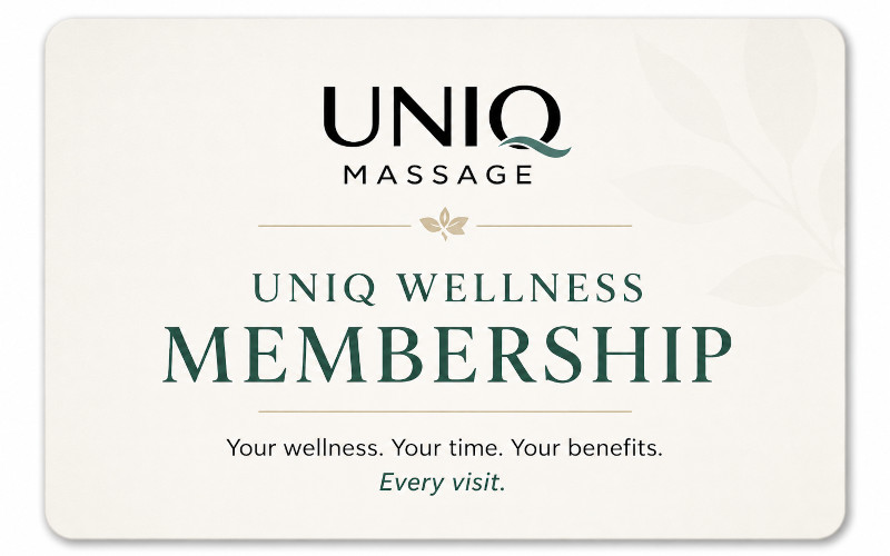 Uniq Wellness Membership — preferred pricing on every massage for $10 per month at Uniq Massage in McKinney TX